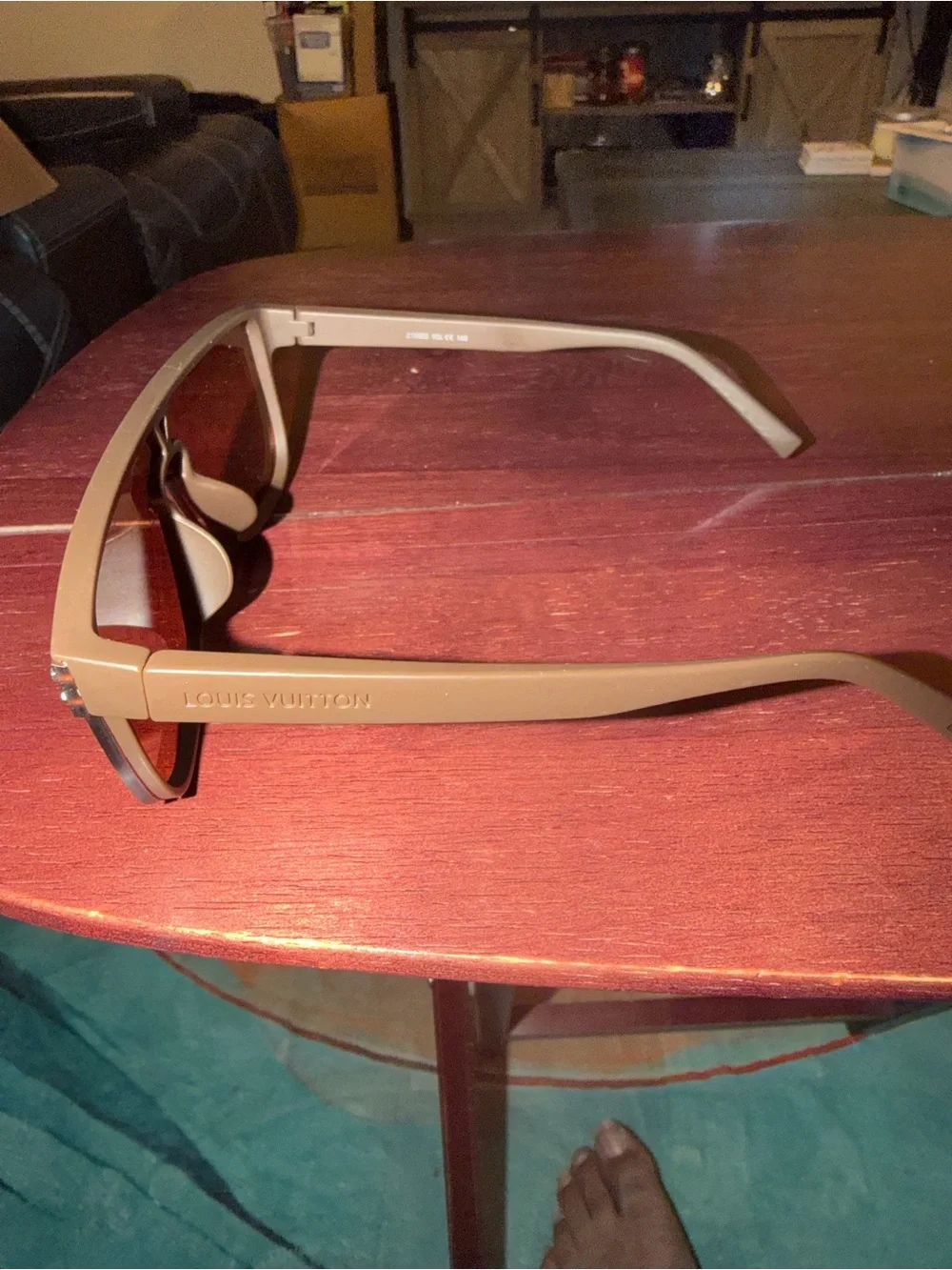 Louis Vuitton Brown Monogram Shield Sunglasses with Logo-Print Lens